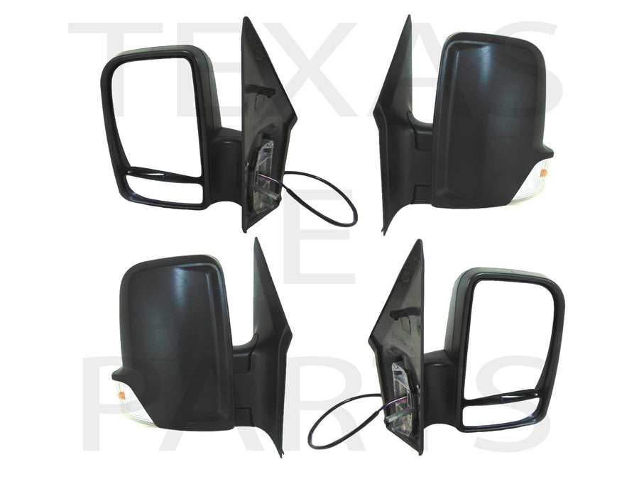 2006-2018 Mercedes Sprinter Van Left & Right Side Rear View Mirror Short Arm Heated Signal - Texas-e-parts