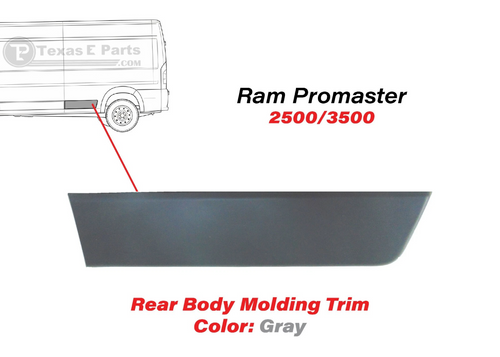 2015-2018 Ram ProMaster 2500 3500 Extended Rear Left Driver Side Body Molding Trim Gray - Texas-e-parts