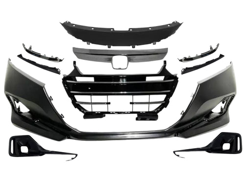 2021-2022 Honda Accord Front Bumper Cover With Grille Upper Lower Headlight Trim & Fog Light Cover 10-Pcs - Texas-e-parts