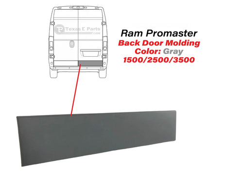 2014-2018 Ram ProMaster 1500 2500 3500 Back Door Right Molding Trim Passenger Side - Texas-e-parts
