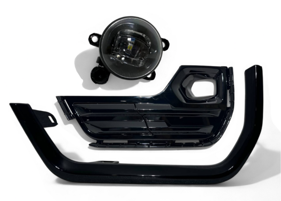 2022-2024 GMC Terrain SLT Left Front Bumper Fog Light Lamp With Cover & Molding Trim Gloss Black Driver Side - Texas-e-parts