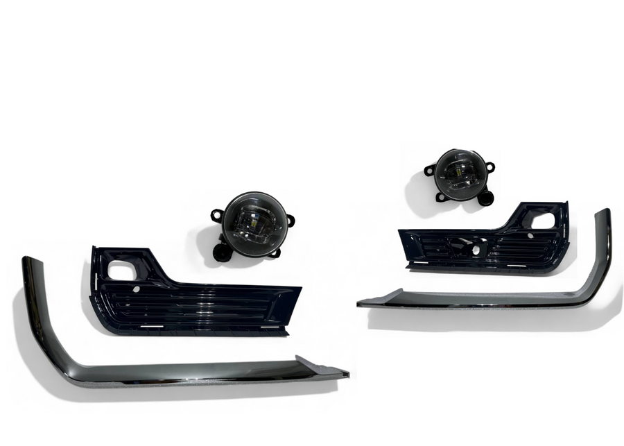 2022-2024 GMC Terrain Denali Left Right Front Bumper Fog Light Lamp Bezel Cover With Chrome Molding Trim Driver & Passenger Set - Texas-e-parts