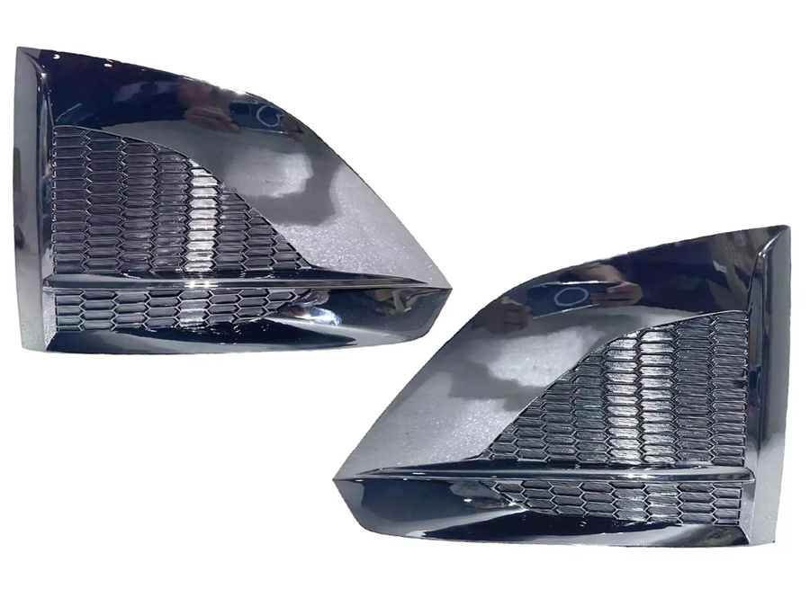 2023-2025 Nissan Altima Front Bumper Fog Light Cover Left Driver & Right Passenger Set Gloss Black - Texas-e-parts