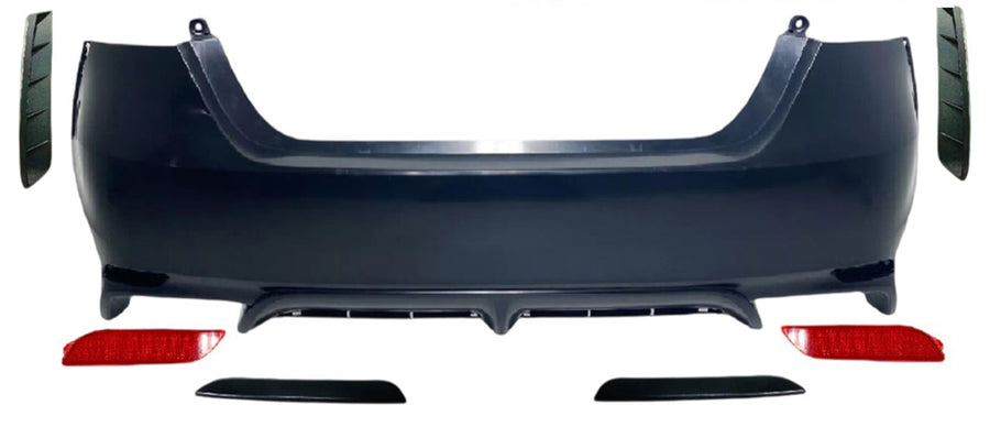 2018-2024 Toyota Camry XSE SE Rear Bumper Cover With Left Driver & Right Passenger Reflector Side Trim Lower Molding 7-PCS - Texas-e-parts