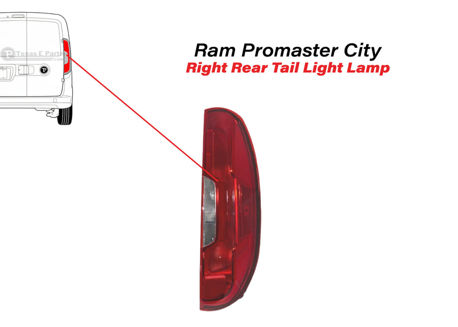 2015-2022 Ram Promaster City Rear Tail Light Lamp Right Passenger Side - Texas-e-parts