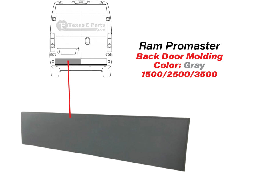 2014-2018 Ram ProMaster 1500 2500 3500 Back Door Left Molding Trim Driver Side - Texas-e-parts