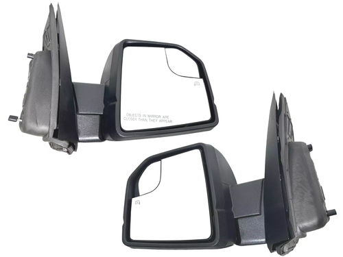 2018-2020 Ford F-150 Front Door Left Driver Power Side Rear View Mirror Heated Signal Blind Spot 6-Pins Plug Textured Left Driver & Right Passenger Set - Texas-e-parts
