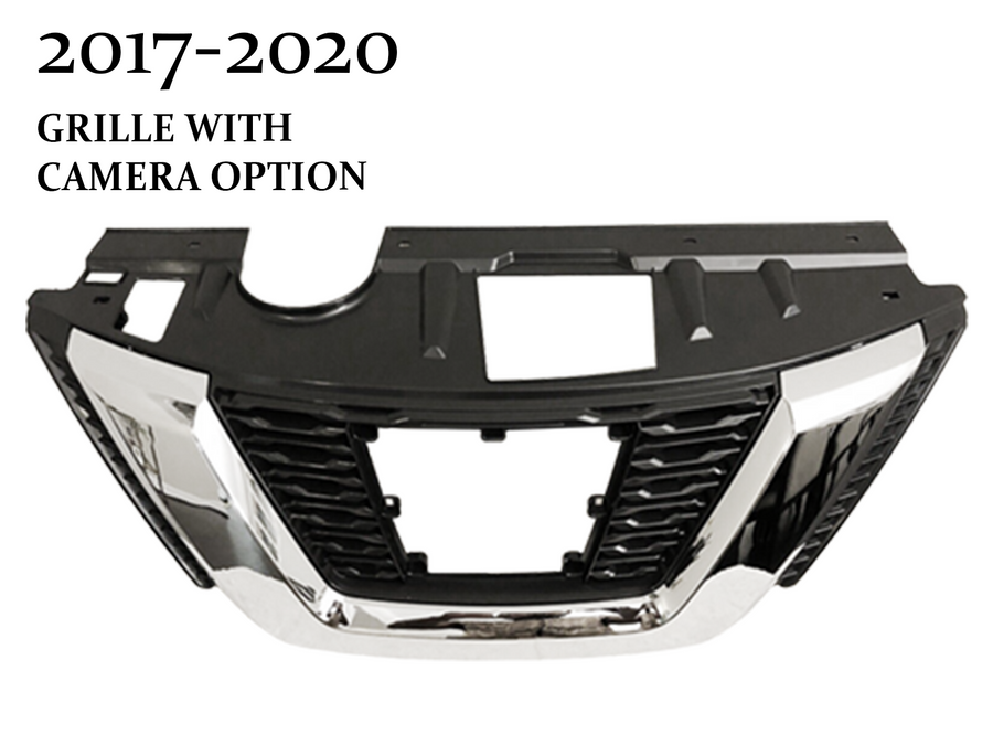 2017 2018 2019 2020 Nissan Rogue Front Bumper Upper Grille With Camera Option - Texas-e-parts