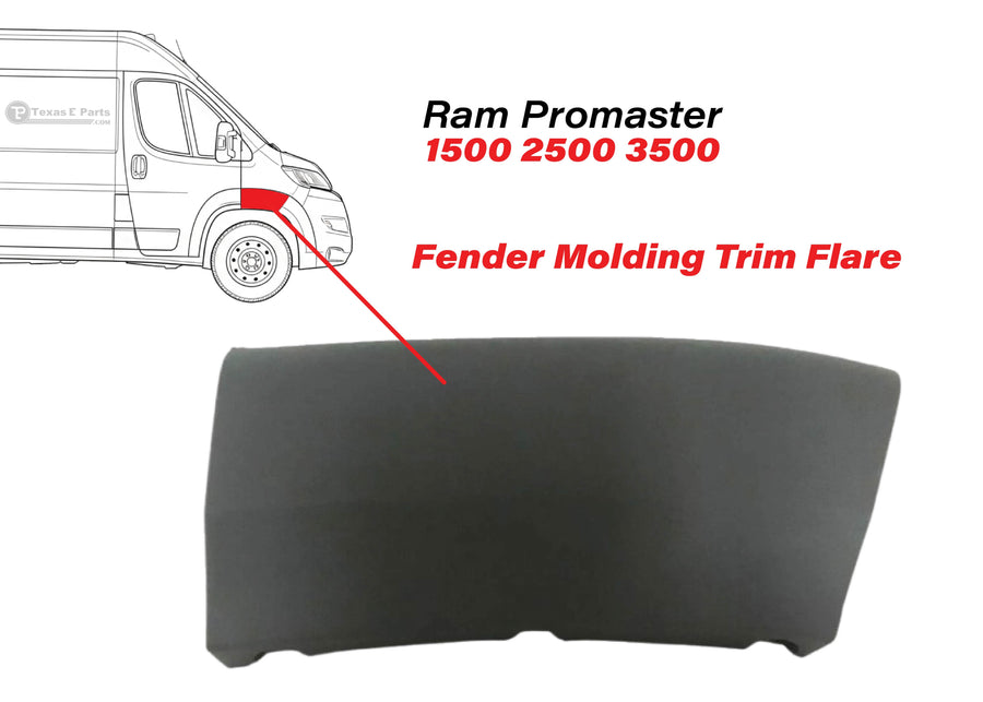 2014-2018 Ram ProMaster 1500 2500 3500 Fender Flare Molding Trim Front Right Passenger Side - Texas-e-parts