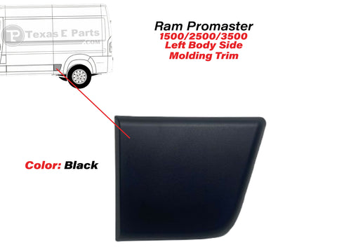 2019-2026 Ram Promaster 1500 2500 3500 Rear Body Side Left Molding Trim Black Driver - Texas-e-parts