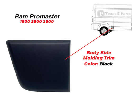 2019-2026 Ram Promaster 1500 2500 3500 Rear Body Side Right Molding Trim Black Passenger - Texas-e-parts