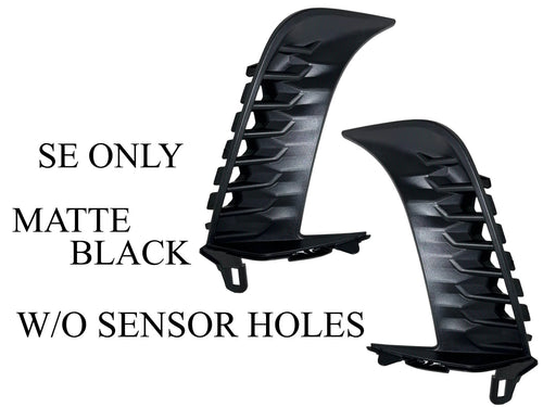 2025 Toyota Camry SE Left Right Front Bumper Side Molding Trim W/o Sensor Hole Matte Black Set - Texas-e-parts