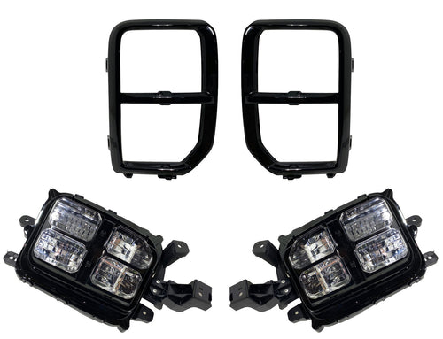 2020-2025 Mitsubishi Outlander Sport Front Bumper Turn Signal Fog Light Lamp With Cover Left Driver & Right Passenger Set - Texas-e-parts