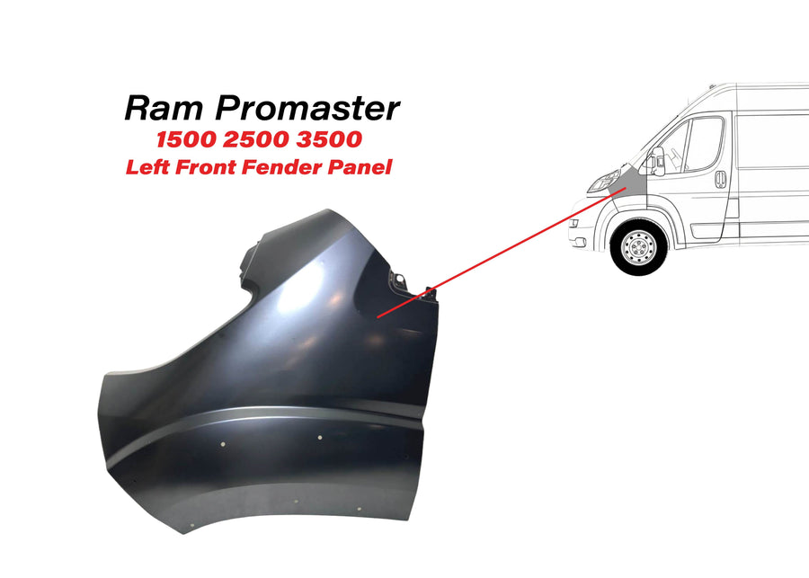 2023-2026 Ram Promaster 1500 2500 3500 Left Front Fender Panel Driver Side - Texas-e-parts