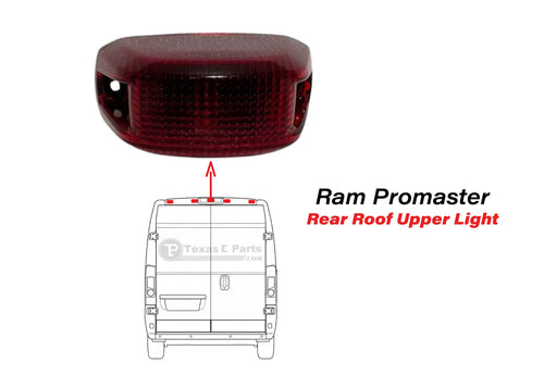 2014-2025 Ram Promaster 1500 2500 3500 Rear Roof Upper Top Cab Light Lamp - Texas-e-parts