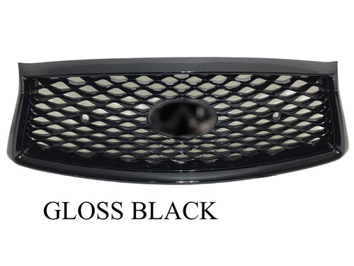 2018-2024 Infiniti Q50 Grille Front Bumper Upper Grille With Sensor Holes With Camera Option Black Gloss - Texas-e-parts