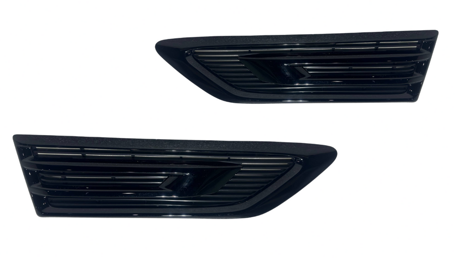 2018-2024 Infiniti QX80 Front Fender Vent Grille Left Driver & Right Passenger Gloss Black Set