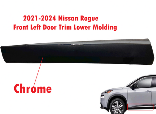 2021-2024 Nissan Rogue Front Door Molding Trim Chrome Left Driver Side - Texas-e-parts