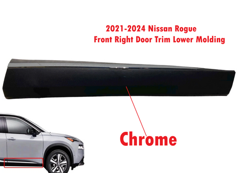2021-2024 Nissan Rogue Front Door Molding Trim Chrome Right Passenger Side - Texas-e-parts