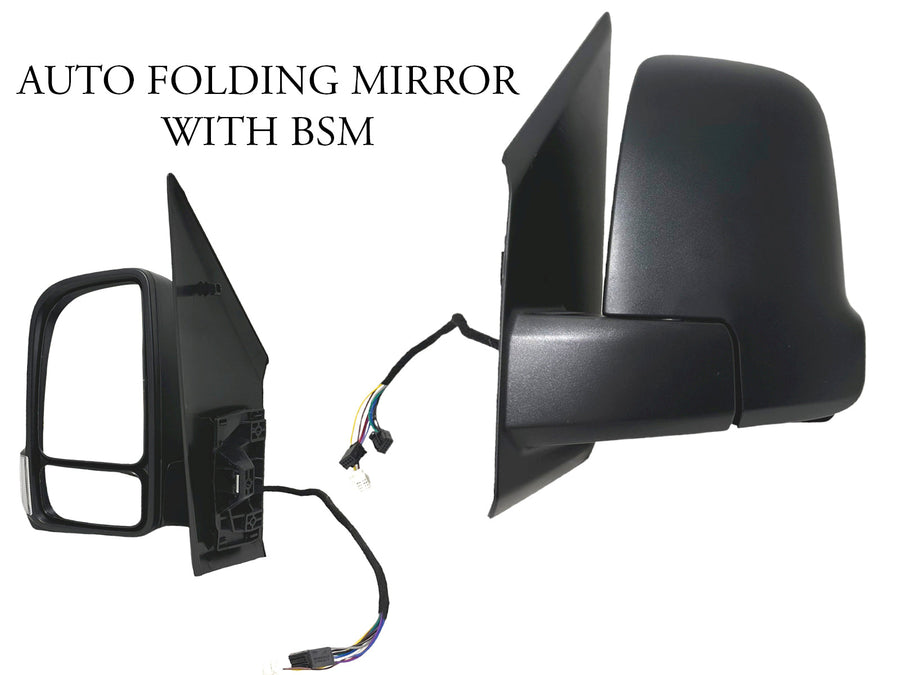 2019 2020 2021 2022 2023 Mercedes Benz Sprinter 1500 2500 3500 Side Rear View Mirror Short Arm Power Heated Signal Auto Folding With BSM Left Driver Side - Texas-e-parts