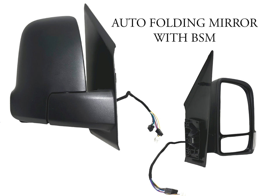 2019 2020 2021 2022 2023 Mercedes Benz Sprinter 1500 2500 3500 Side Rear View Mirror Short Arm Power Heated Signal Auto Folding With BSM Right Passenger Side - Texas-e-parts