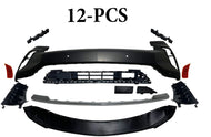 2021 2022 2023 2024 Chevrolet Suburban Tahoe Front Bumper Cover With Lower Grille Air Vents Side Reflector Bumper Bracket Chrome Molding Trim 12-PCS
