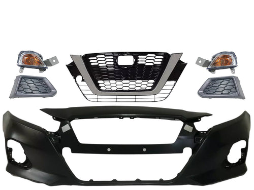 2019-2022 Nissan Altima Front Bumper Cover Grille Turn Signal Light Fog Cover Complete - Texas-e-parts