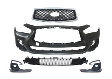 Load image into Gallery viewer, 2018 2019 2020 2021 2022 2023 2024 Infiniti Q50 Q50s Sports Front Bumper Cover Grille With Camera Option Lower Grille & Fog Light Cover