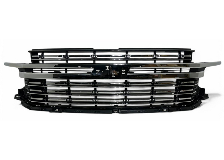 2021-2024 Chevrolet Suburban Tahoe Premier Grille Front Bumper Upper Grille With Camera Option Chrome - Texas-e-parts