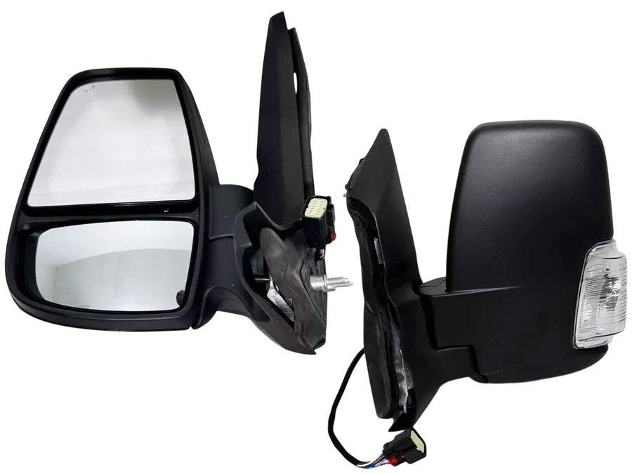 2020-2024 Ford Transit 150 250 350 350HD Left Front Door Power Side Rear View Mirror Heated Signal Manual Folding With BSM ( Blind Spot Monitoring ) Short Arm Driver - Texas-e-parts