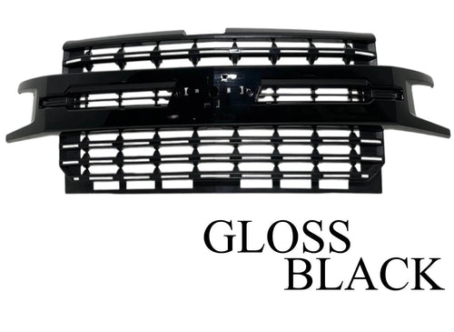 2019-2022 Chevrolet Silverado 1500 LTZ Front Bumper Upper Grille Gloss - Texas-e-parts