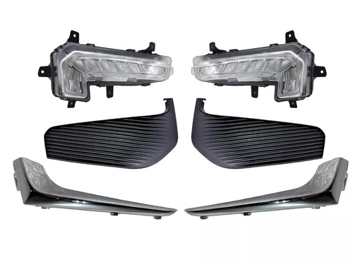 2016-2018 Chevrolet Malibu Front Bumper Running Light Lamp Cover Chrome Left Driver & Right Passenger Set - Texas-e-parts
