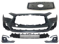 2018 2019 2020 2021 2022 2023 2024 Infiniti Q50 Q50s Sports Front Bumper Fog Light Covers Grille Complete With Holes - Texas-e-parts