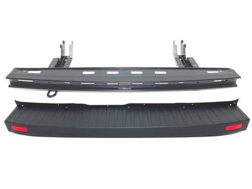 2015 2016 2017 2018 2019 2020 2021 2022 2023 2024 Ford Transit Rear Bumper Cover Without Sensor Holes With Reflectors & Reinforcement Bracket - Texas-e-parts