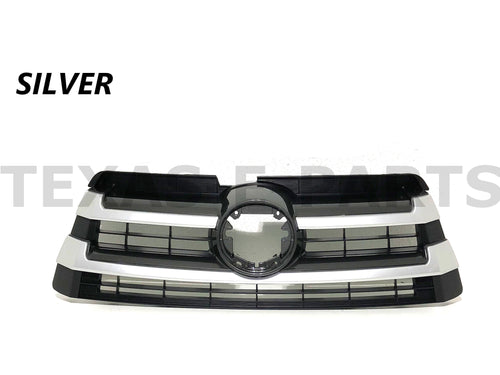 2017 2018 2019 Toyota Highlander Front Bumper Upper Grille Silver - Texas-e-parts