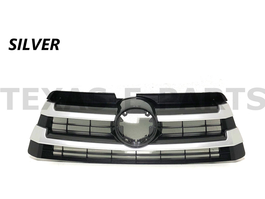 2017 2018 2019 Toyota Highlander Front Bumper Upper Grille Silver - Texas-e-parts