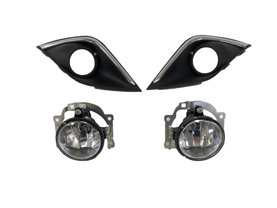 2016 2017 2018 2019 2020 Mitsubishi Outlander Bumper Fog Light with Bezel Cover Left Right Set Pair - Texas-e-parts