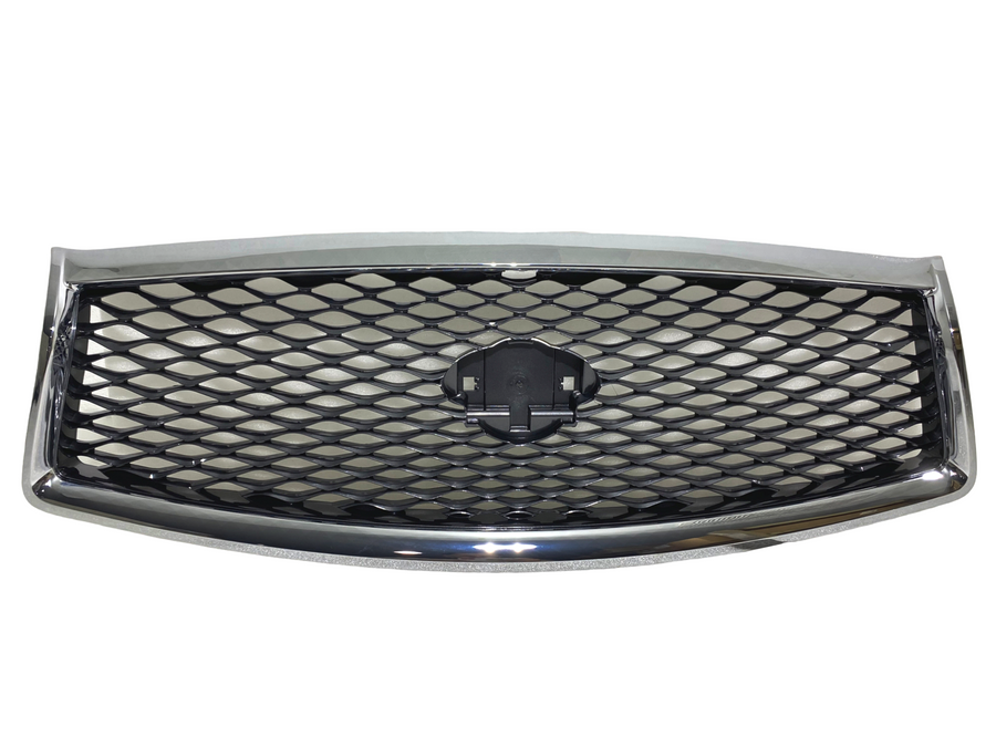 2014 2015 2016 2017 Infiniti Q50 Front Bumper Grille Upper With Camera Option Chrome Mesh - Texas-e-parts