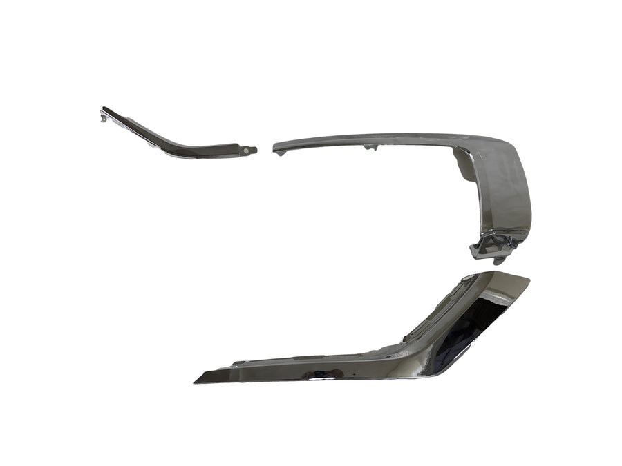 2015 2016 2017 2018 2019 2020 2021 2022 Mitsubishi Outlander & Outlander PHEV Front Bumper Chrome Molding Right Side 3 pcs - Texas-e-parts