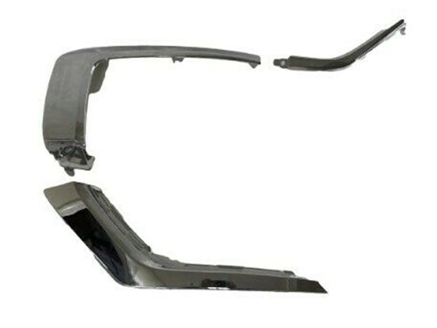 2015 2016 2017 2018 2019 2020 2021 2022 Mitsubishi Outlander & Outlander PHEV Front Bumper Chrome Molding Left Side 3 pcs - Texas-e-parts