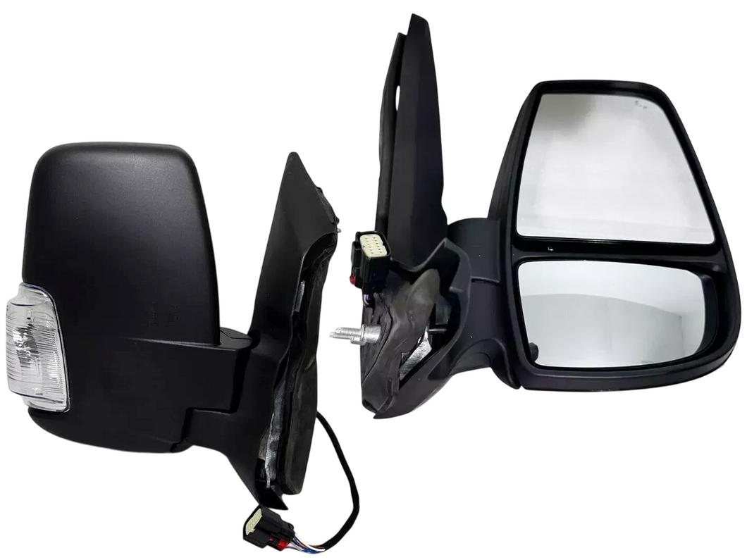 2020 2021 2022 2023 2024 Ford Transit 150 250 350 350HD Right Front Door Power Side Rear View Mirror Heated Signal Manual Folding With BSM ( Blind Spot Monitoring ) Short Arm Passenger