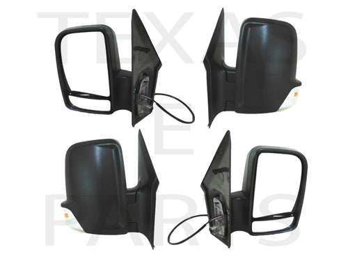 2006-2018 Mercedes Sprinter Van Left & Right Side Rear View Mirror Short Arm Heated Signal - Texas-e-parts