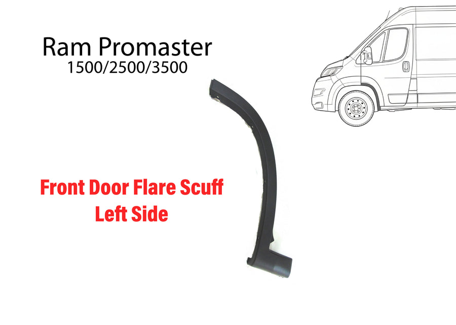 2014-2018 Ram ProMaster 1500 2500 3500 Left Driver Front Flare Scuff Plate Trim - Texas-e-parts