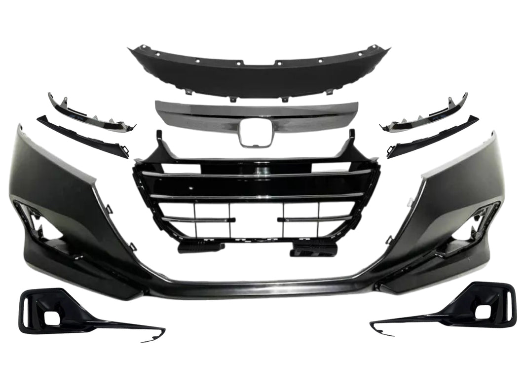 2021 2022 Honda Accord Front Bumper Cover With Grille Upper Lower Headlight Trim & Fog Light Cover 10-Pcs