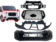 2021 2022 2023 Ford Transit 150 250 350 350HD Front Bumper Upper Lower Cover With Inner Bracket & Grille Honeycomb