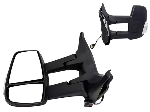 2020-2024 Ford Transit 150 250 350 350HD Left Front Door Power Side Rear View Mirror Heated Signal Manual Folding With BSM ( Blind Spot Monitoring ) Long Arm Driver - Texas-e-parts
