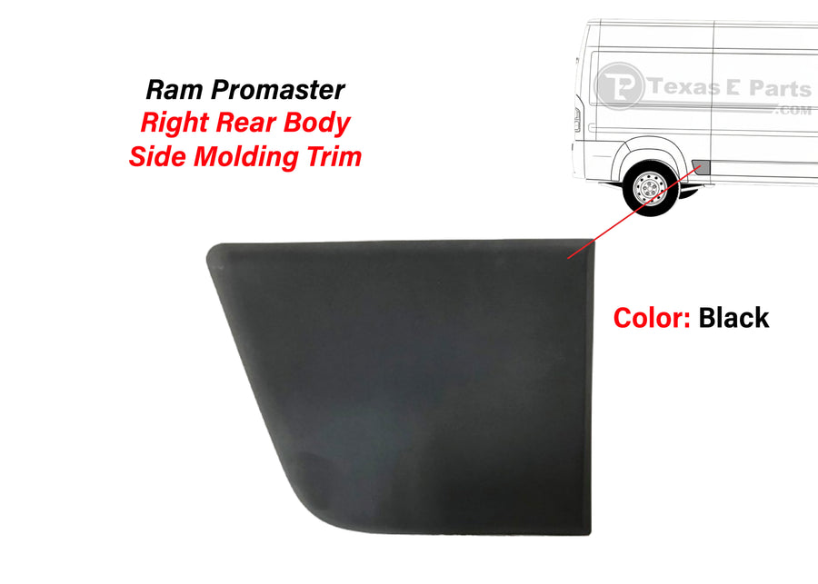 2014-2018 Ram ProMaster 1500 2500 3500 Rear Right Body Side Molding Trim Passenger - Texas-e-parts