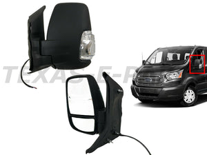 2015 2016 2017 2018 2019 2020 2021 2022 2023 2024 Ford Transit 150 250 350 Front Left Door Side Rear View Mirror Short-Arm Power Heated Signal