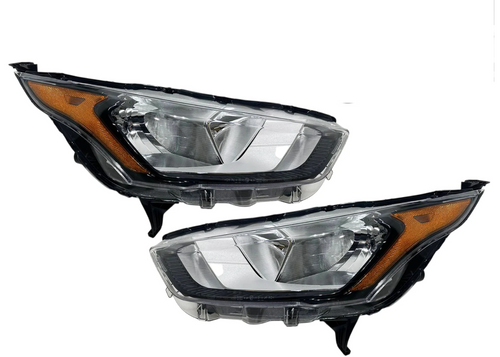 2019-2023 Ford Transit Connect Left Right Front Headlight Lamp Driver & Passenger Set Black - Texas-e-parts