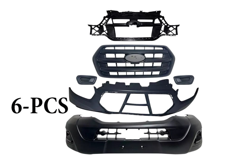 2021-2023 Ford Transit 150 250 350 350HD Front Bumper Upper Lower Cover Grille Honeycomb Inner Bracket & Fog Light Cover 6-PCS - Texas-e-parts